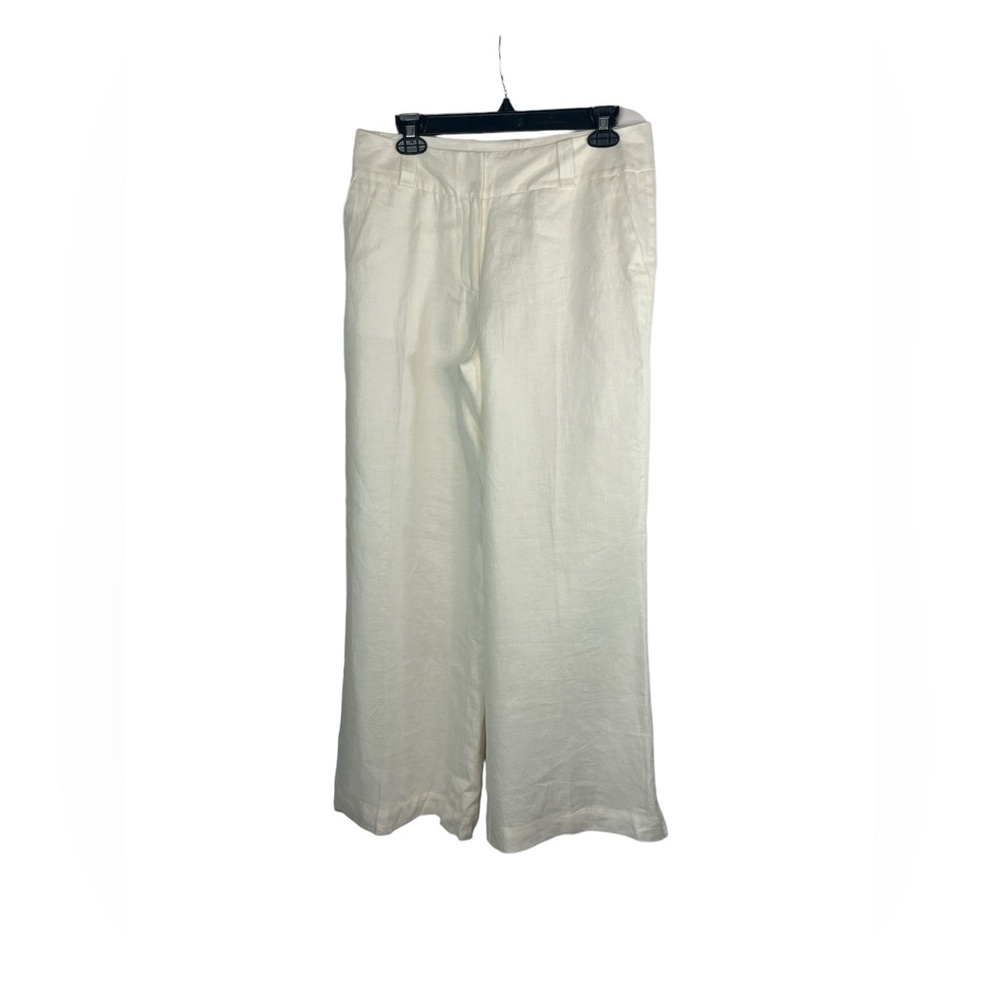 Worthington white linen wide leg‎ trouser pants size 10
